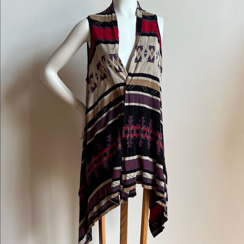 Tribal Print southwestern long sleeveless cardigan